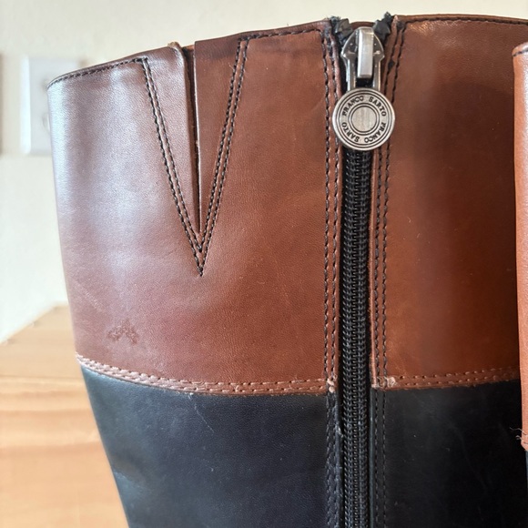 Franco Sarto Canyon Riding Boots in Black and Acorn Leather size 10 Wide Calf - Picture 9 of 16